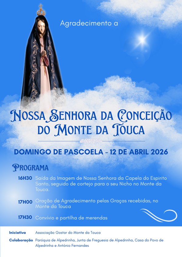 Agradecimento a Nossa Senhora da Conceição do Monte da Touca